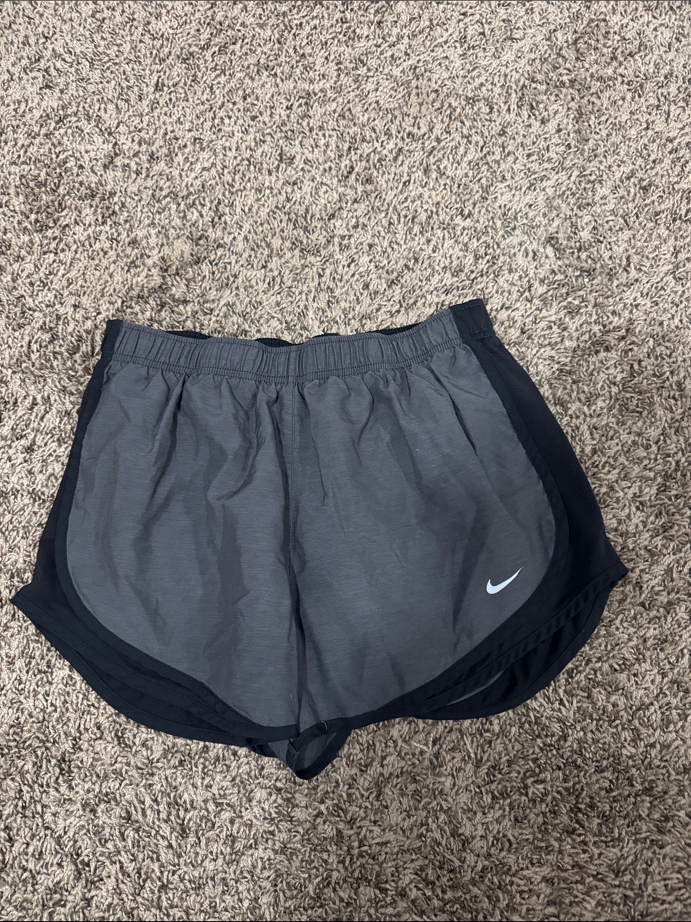 Nike Women's Gray and Black Athletic Running Shorts